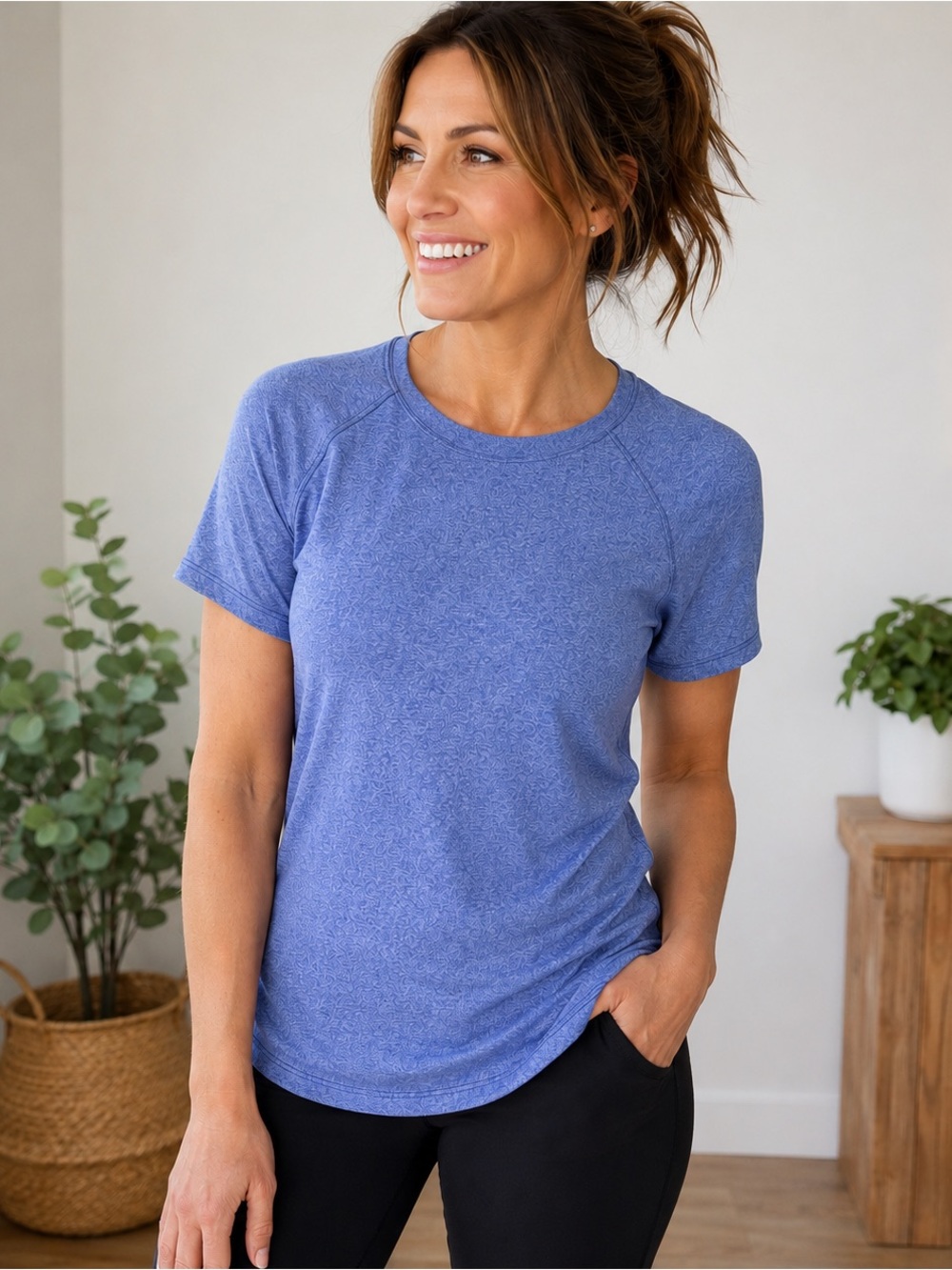 Lululemon Women’s Short Sleeve Performance Tee | Size 10 | Heathered Blue Top